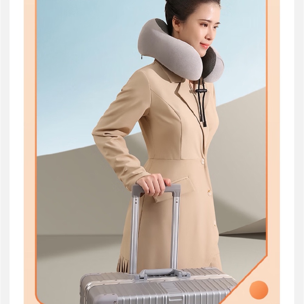 Memory Foam U shaped Travel Pillow Grey